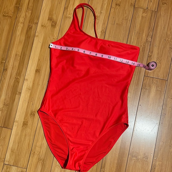 ❤️NWOT Girlfriend Collective Marina Powell One Shoulder One Piece Swimsuit Red L - Picture 10 of 14